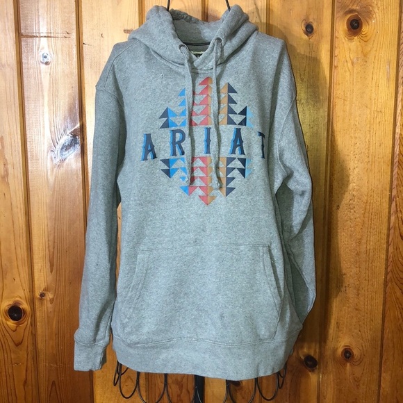 Ariat REAL Beartooth Hoodie Aztec western soft sweatshirt size medium country​ - Picture 8 of 11